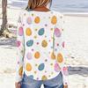 Women's daily casual long sleeved Easter printed round neck top