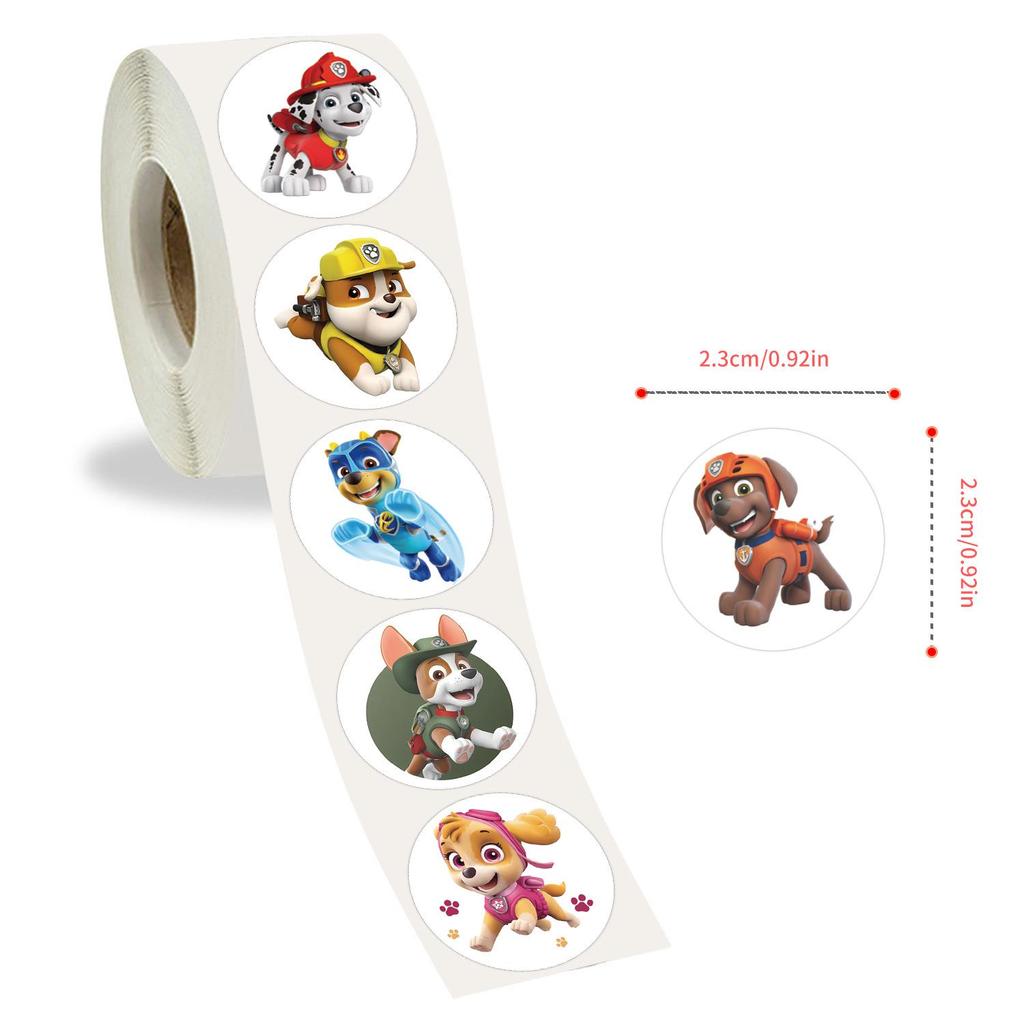 Paw Patrol Cartoon Roll: 500 Decorative Stickers for Sealing and Notebooks