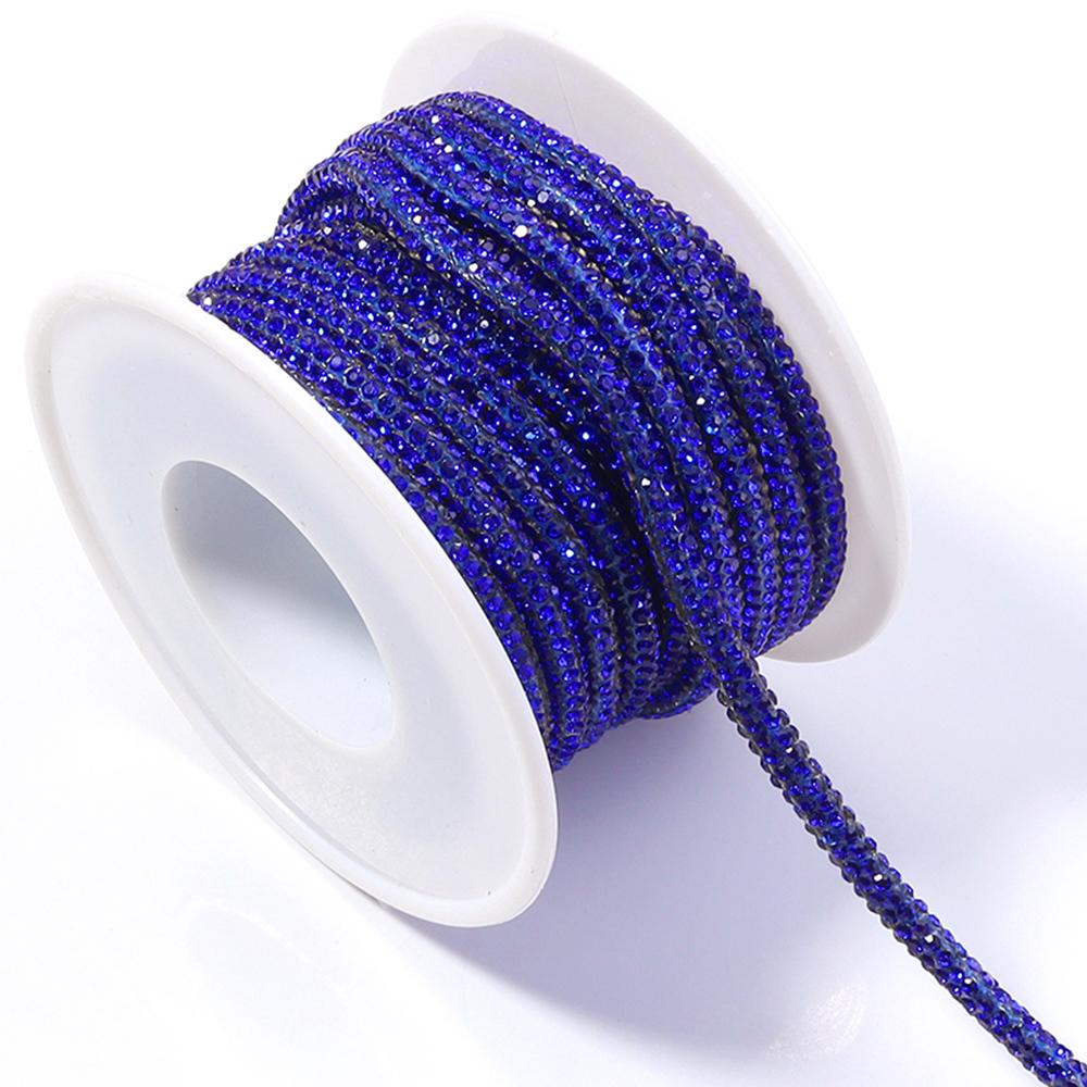 5Yards/Lot 4mm Glass Rhinestones Rope Round Tube Glitter Diamond Cord For DIY Jewelry Making Headwear Shoelace Decoration