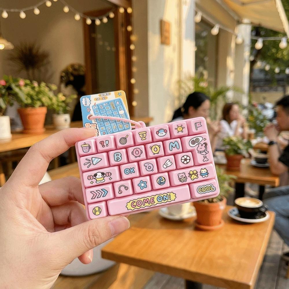 Cartoon Keycap Clicker 26-Key Mini Keyboard Pendant Novelty Fidget Keychain Small Gift