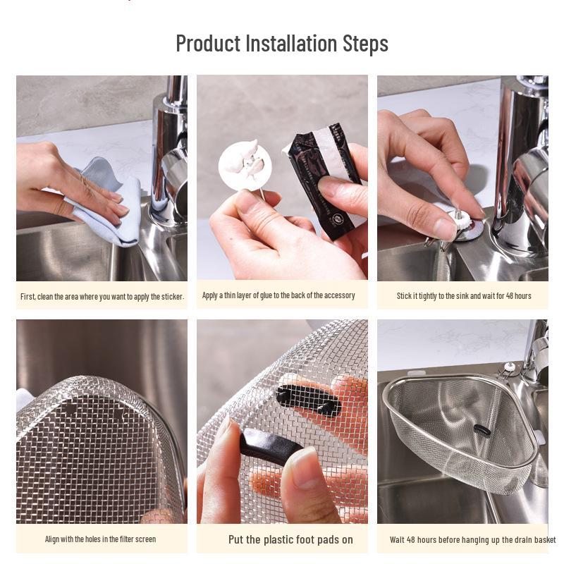Triangle Kitchen Sink Basket: Multi-Use Draining, Filtering & Storage for Vegetables, Tea, and More