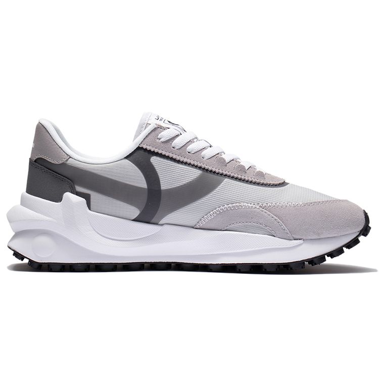 Li Ning Round And Square Comfortable Versatile Low-Top Casual Shoes Men Casual Shoes Gray AGCS013-4