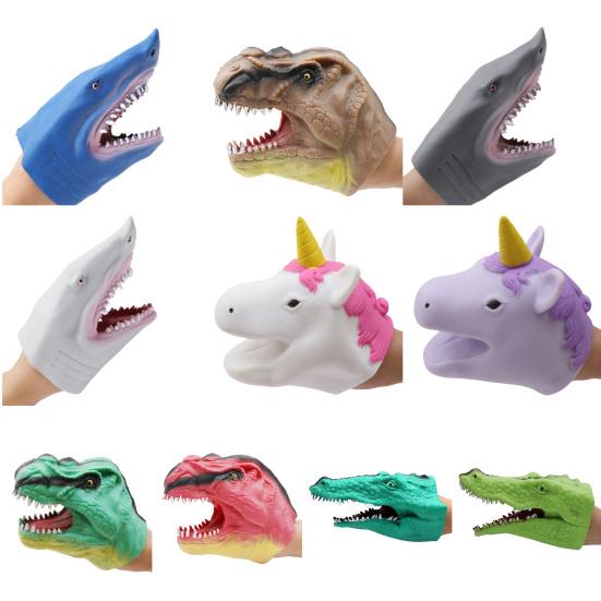 Simulační zvířecí loutka Realistický dinosaurus Žralok Kůň Krokodýl Ruční loutka Děti Dospělí Interaktivní hraní rolí Měkká gumová rukavice