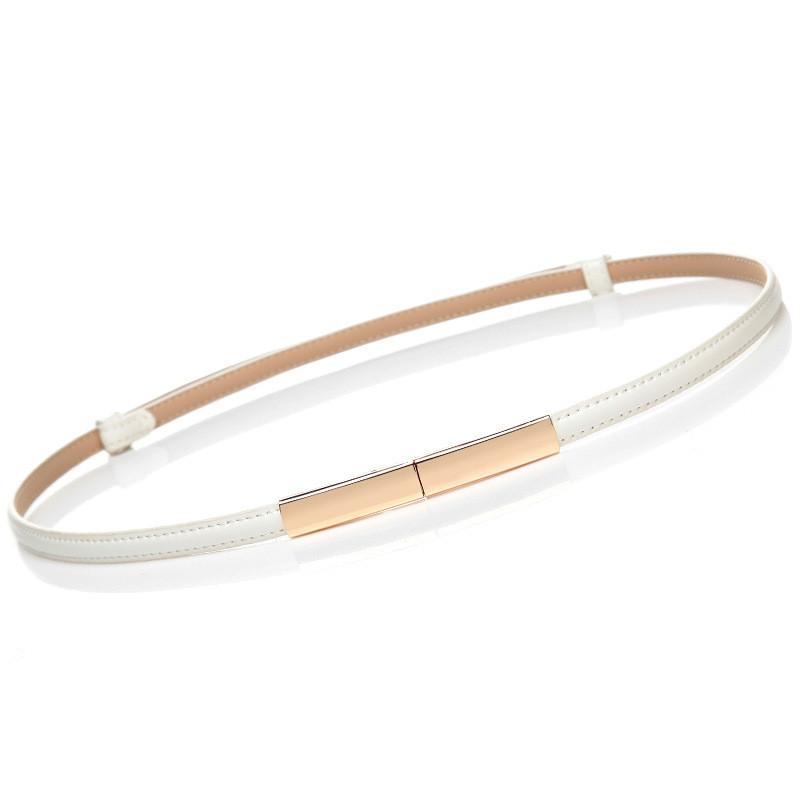 Leather Belt For Women With Round Alloy Buckle And Slim Design Perfect For Casual And Office Wear