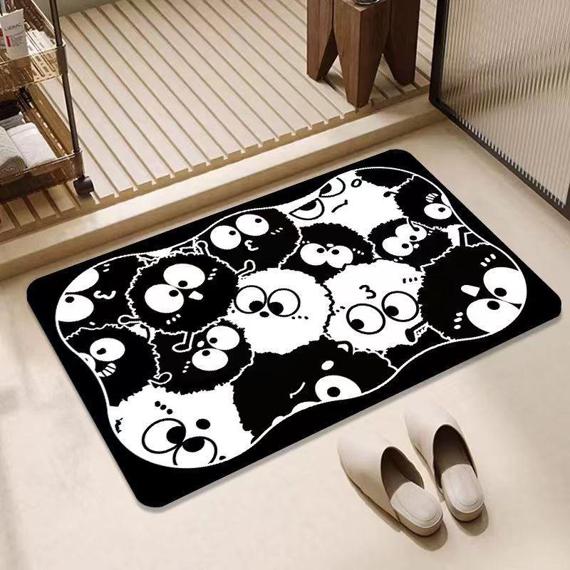 Adorable Cartoon Diatom Mud Quick-Dry Bathroom Mat - Water Absorbent & Stain Resistant for Shower & Toilet Entrances