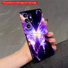 2DFlat Samsung Phone Case Glowing Purple Butterfly Cosmic Art Phone Case Applicable To Galaxy S23 S24 S25ULTRA S26 A12 A14 A15 A16 A54 A55