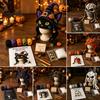 Craft Supplies for Kids Halloween Animal Hood Crochet Kit, Skull Spider Bat Hat DIY Stress Relief Activity Spooky Pumpkin Earflap Kit Adults