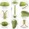 Rouleau Jade Visage et Set Gua Sha Outil de Massage Rouleau Peau Visage - Traitement Anti-âge