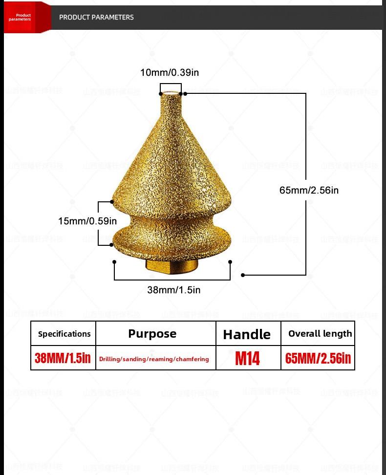 Brazed Diamond Drill Bit for Tile Marble Granite Chamfering Trimming Reaming For Angle Grinder