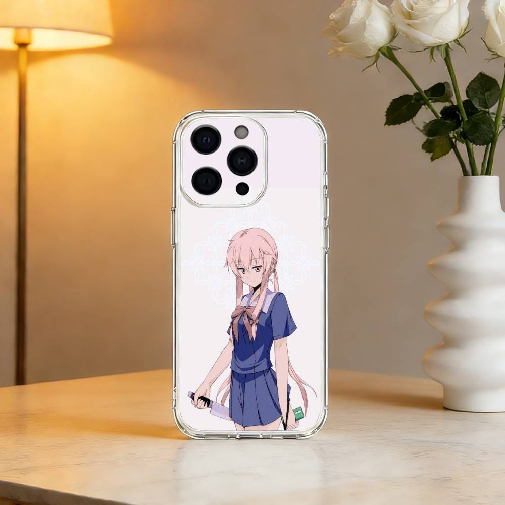 M-Mirai N-Nikki Gasai Yuno Anime Phone Case For iPhone 17 16 15 14 13 12 11 Mini Pro Max Plus Transparent Cover