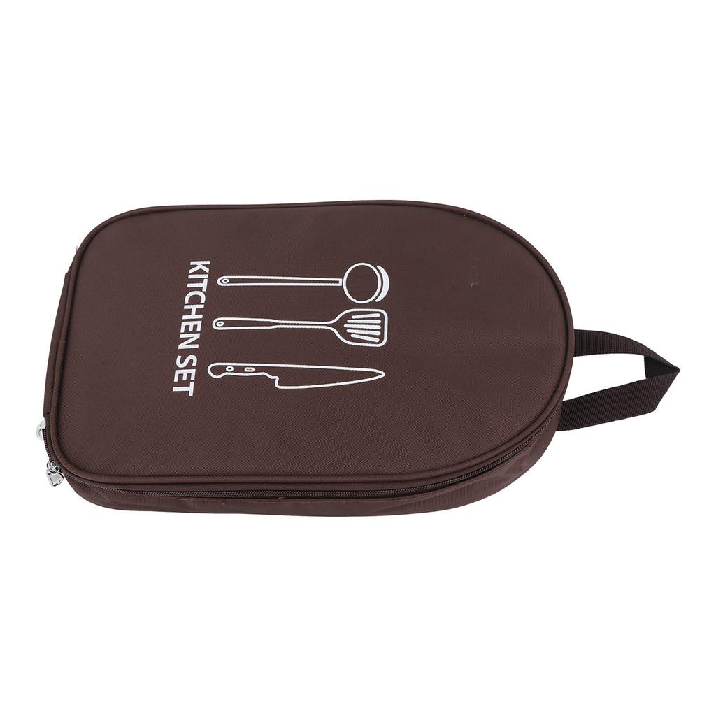 Camping Utensil Bag Canvas Cookware Knife Storage Bag Portable Tools Travel Bag for Outdoor BBQ