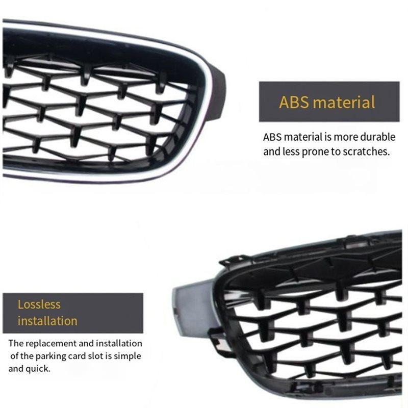 Front Bumper LED Diamond Grille Racing Sport Style For BMW 3 Series F30 F35 2013- Kidney Grill Car Accessories