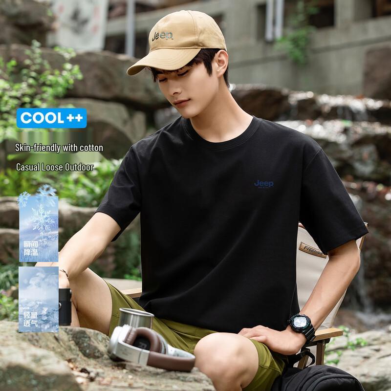 JEEP Men s Instant Cool-Touch Anti-Bacterial Cotton Blend T-Shirt L 175/92A