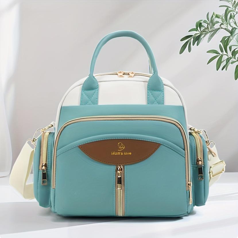 

Multi-Functional Large Capacity Parent Bag - Lightweight Vintage Backpack, Stylish Travel Shoulder Bag with 4 Color Options, Perfect Holiday Gift зелёный