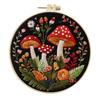 1pc Mushroom and Floral Pattern Embroidery DIY Fabric Craft Kit with Tools