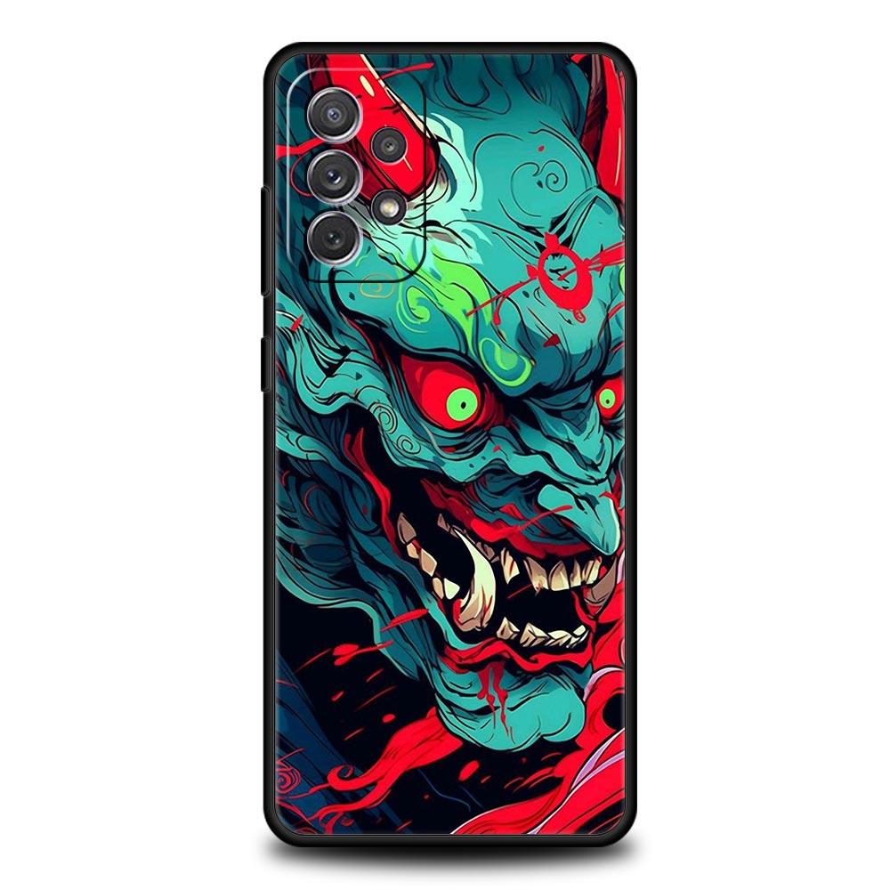 Japan Samurai Oni Mask Phone Case For Samsung Galaxy A17 A07 A55 A35 A25 A15 A05 A33 A31 A23 A21s A13 A41 A73 A53 A51 A71 Cover