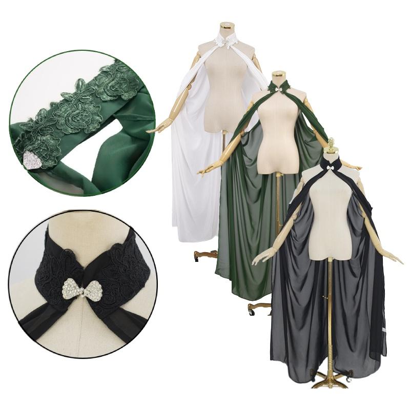 Elegant Ivory Chiffon Neck Wrap Cape For Women Lightweight Bridal Shawl