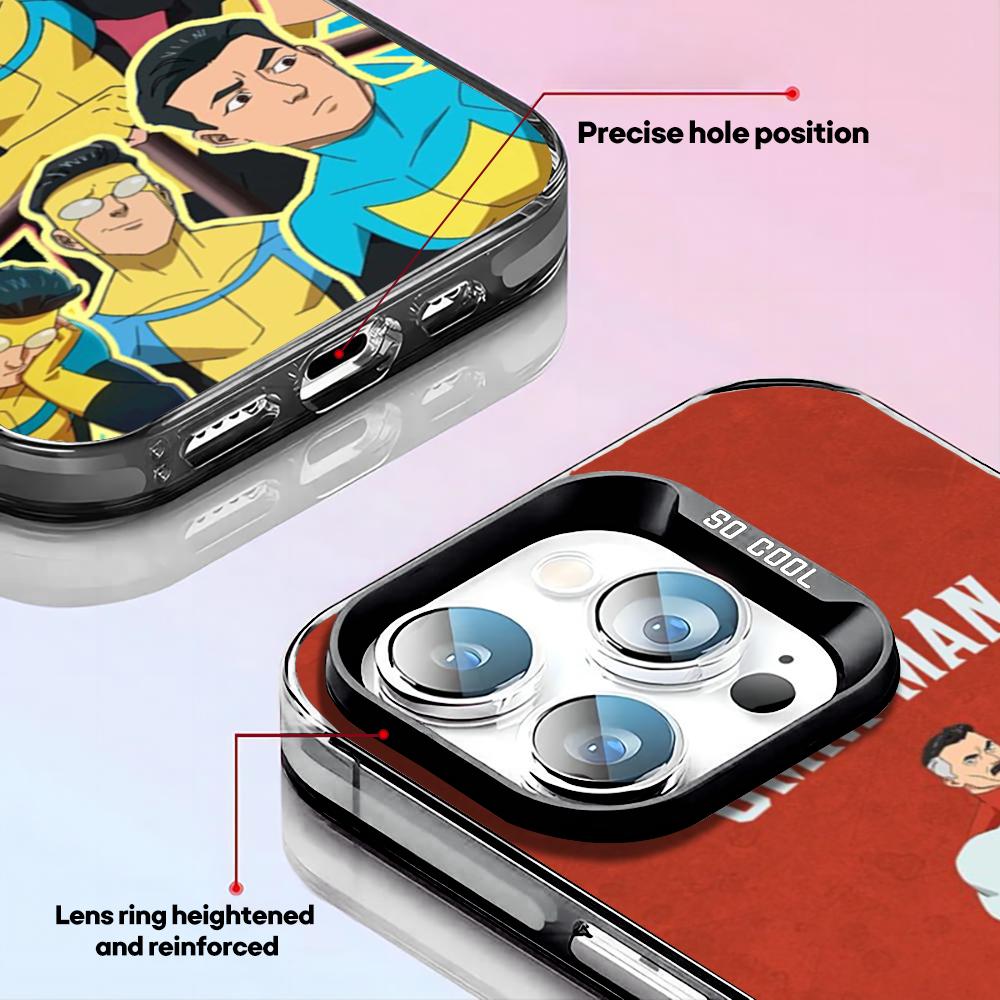 Cool Invincible Phone Case black IMD Colorful Silver Suitable soft case for iPhone 16 15 14 13 12 11 XS Pro Max