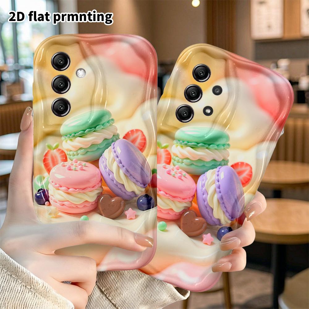 Phone Case: 2D Flat, Suitable for Samsung Galaxy A34 A35 M05 M06 S20 S22 S21 FE Plus 5G Protective Case, Macaron Desserts, Perfect Christmas and Hallo