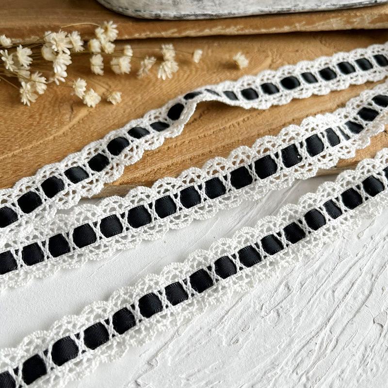 3M Cotton Thread Lace Accessories Handmade Tape Woven Tape Hollow Embroidery DIY Satin Ribbon For Crafts 2cm