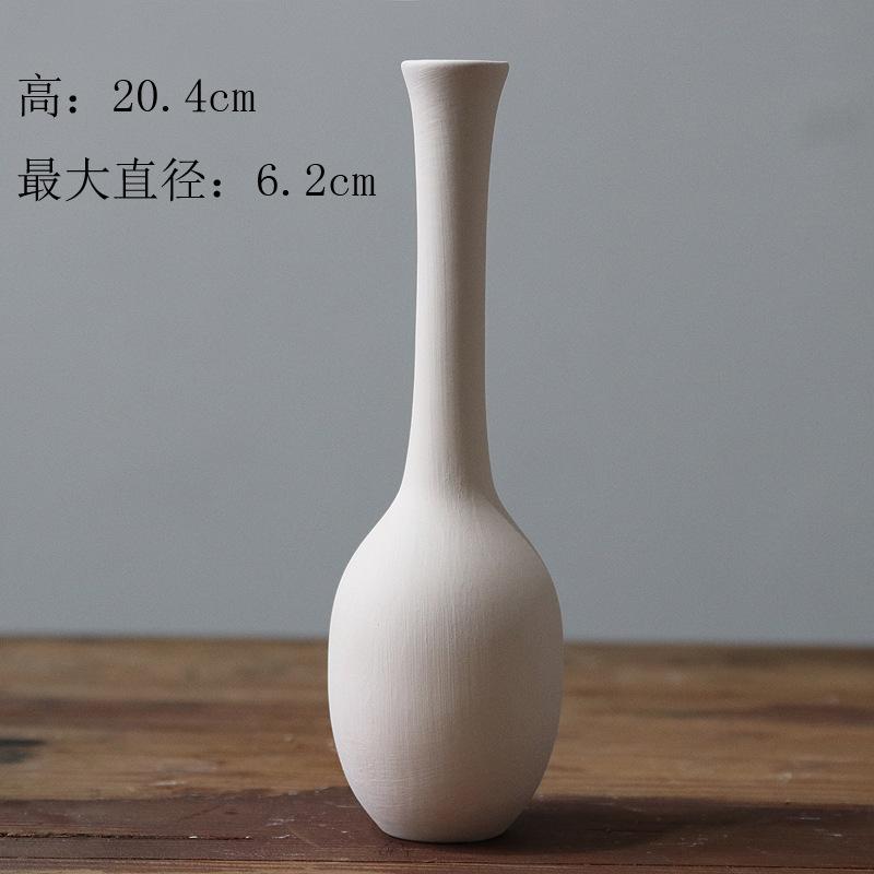Unglazed Ceramic Vase Nordic Minimalist, Creative DIY Pottery for Home Decor, White Bisque Flower Holder Photo Prop