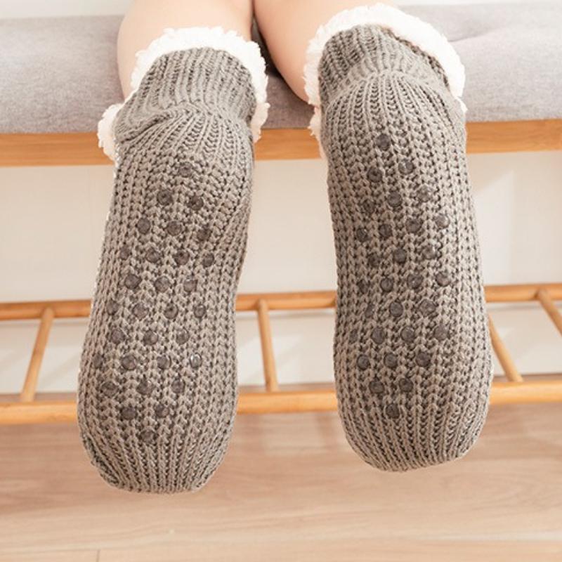 Female Winter Thickened Medium Tube Anti-slip Home Floor Snow Socks