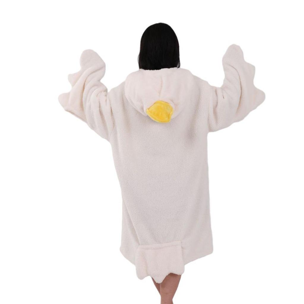 Pigiama con Oche in Pile Corallo Robe da Coppia – Spesso, Divertente, Lungo Camicia da Notte per Damigella d'Onore