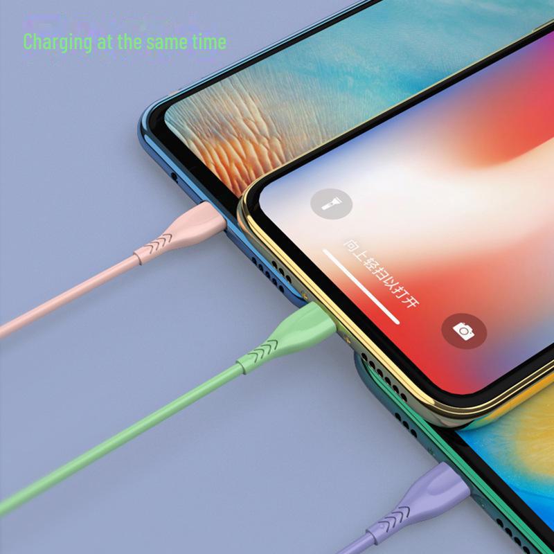 Cablu de încărcare rapidă 3-în-1 pentru dispozitive Apple, Type-C și Android - Design lichid în trei culori