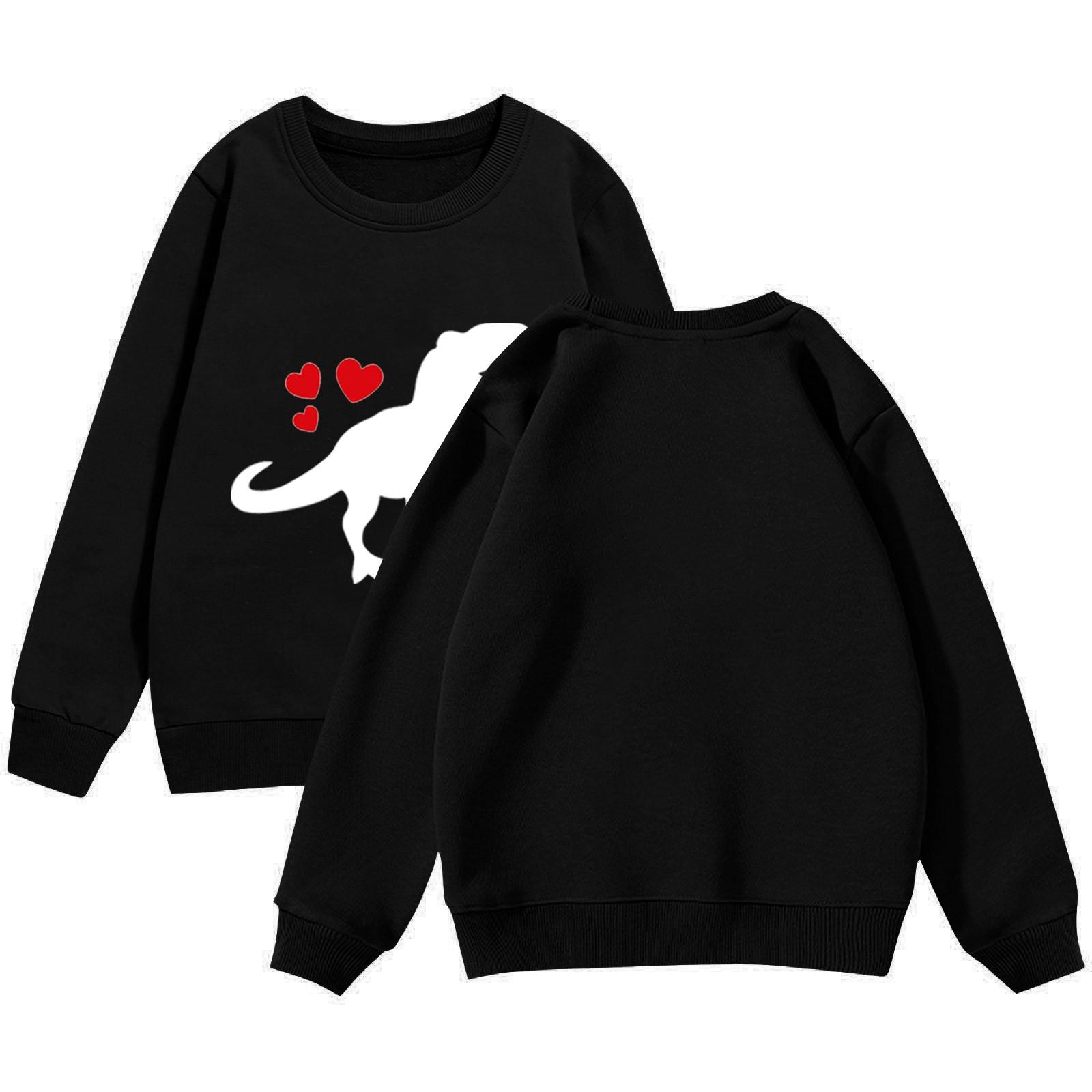 

День святого Валентина Девочки Круглый вырез Пуловеры для детей Печатные детские топы 100