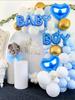 4pcs Blue Baby Boy Love Heart Foil Balloons, Boy Birthday Party Baby Shower Gender Reveal Houseware Decoration