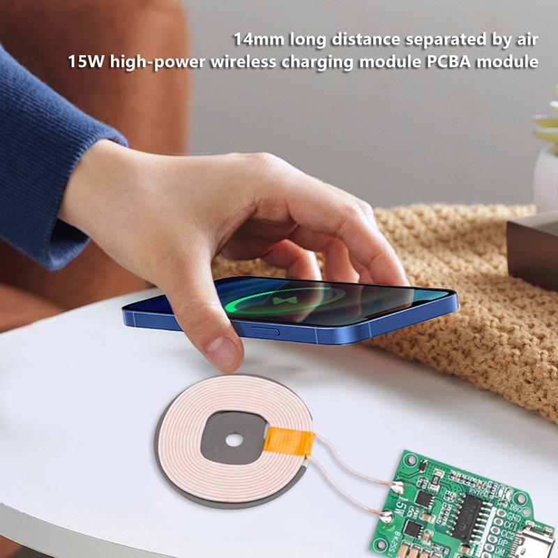 15W Type-C Wireless Charging Module Coil Transmitter Board High Efficiency Inductive Charger Diy Circuit Module