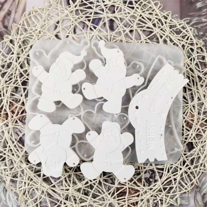 Easy Release Silicone Mold for Holiday Decoration Projects Christmas Tree Pendant Ornament Mould Jewelry Making Tools