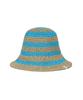 Bajal Striped Paper Bucket Hat Blue