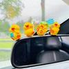 4 Pcs Mini Duck Cute Car Accessories, Funny Rear View Mirror Dashboard Decorations Cute Car Rear View Mirror Ornament Interior Home Office Decors