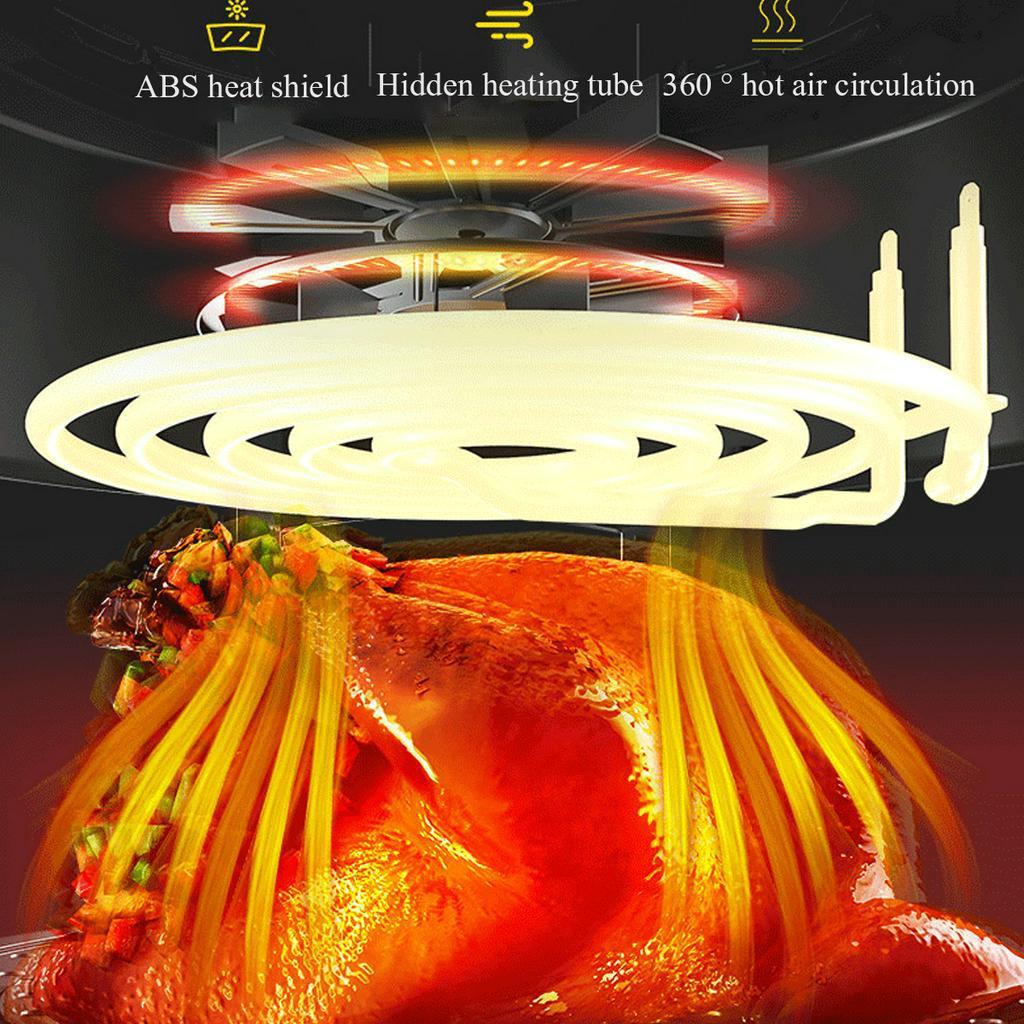 220V 5.5L Multifunction Air Fryer Oil free Health Fryer Cooker Smart Touch LCD Deep Airfryer Pizza Fryer 1500W