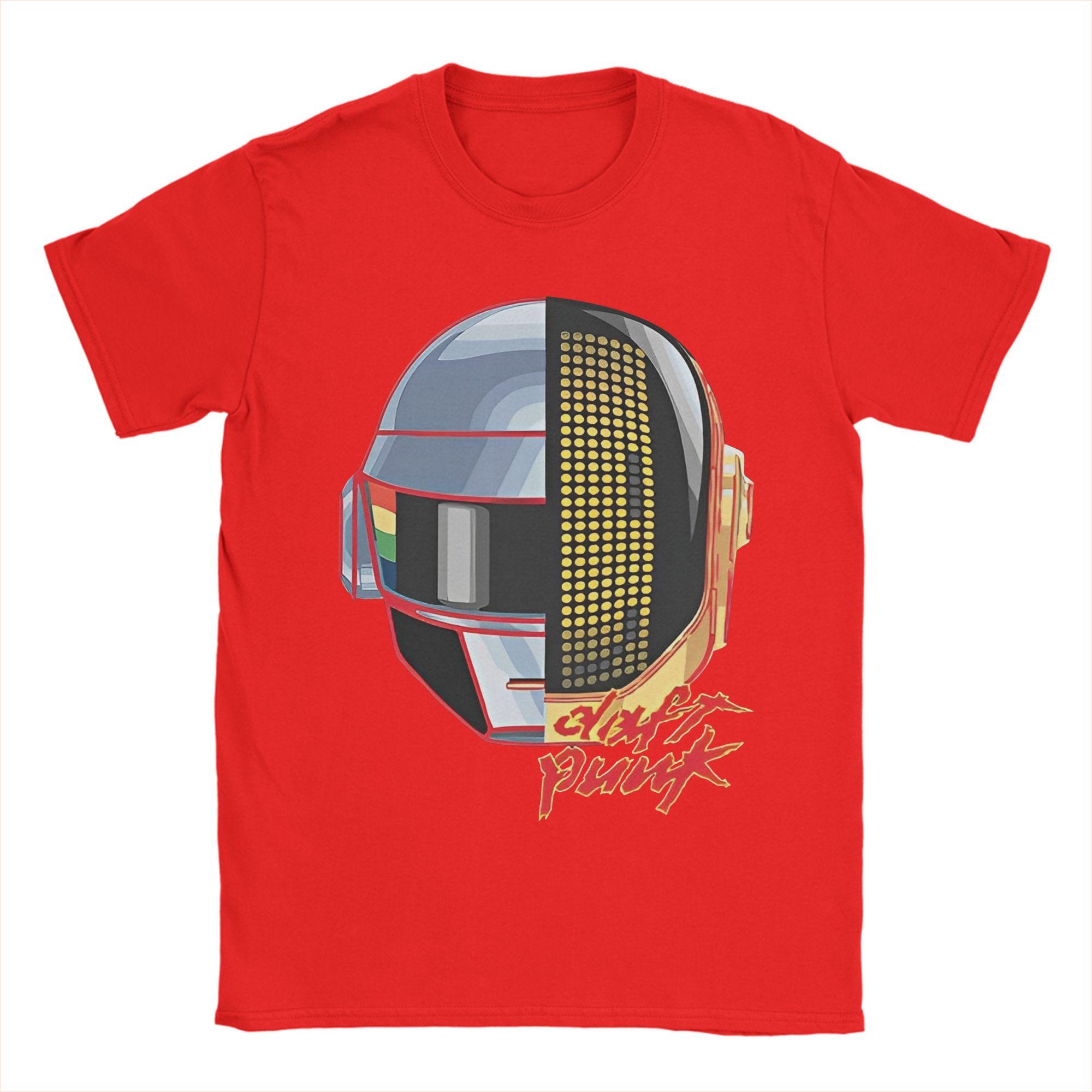 

Daft Punk Electronic Band TShirt Beach 100 Cotton TShirts For Men Fashion Pattern Tee Shirt Short Sleeve Vintage Clothing S