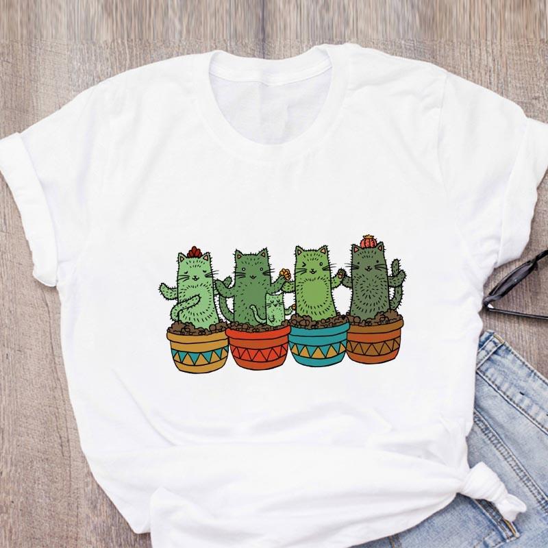 

Fashion Women T Shirt Graphic Plant Lady Sweet Floral T-Shirt Streetwear Summer Womens Clothing Tees Female Tee Shirt S білий