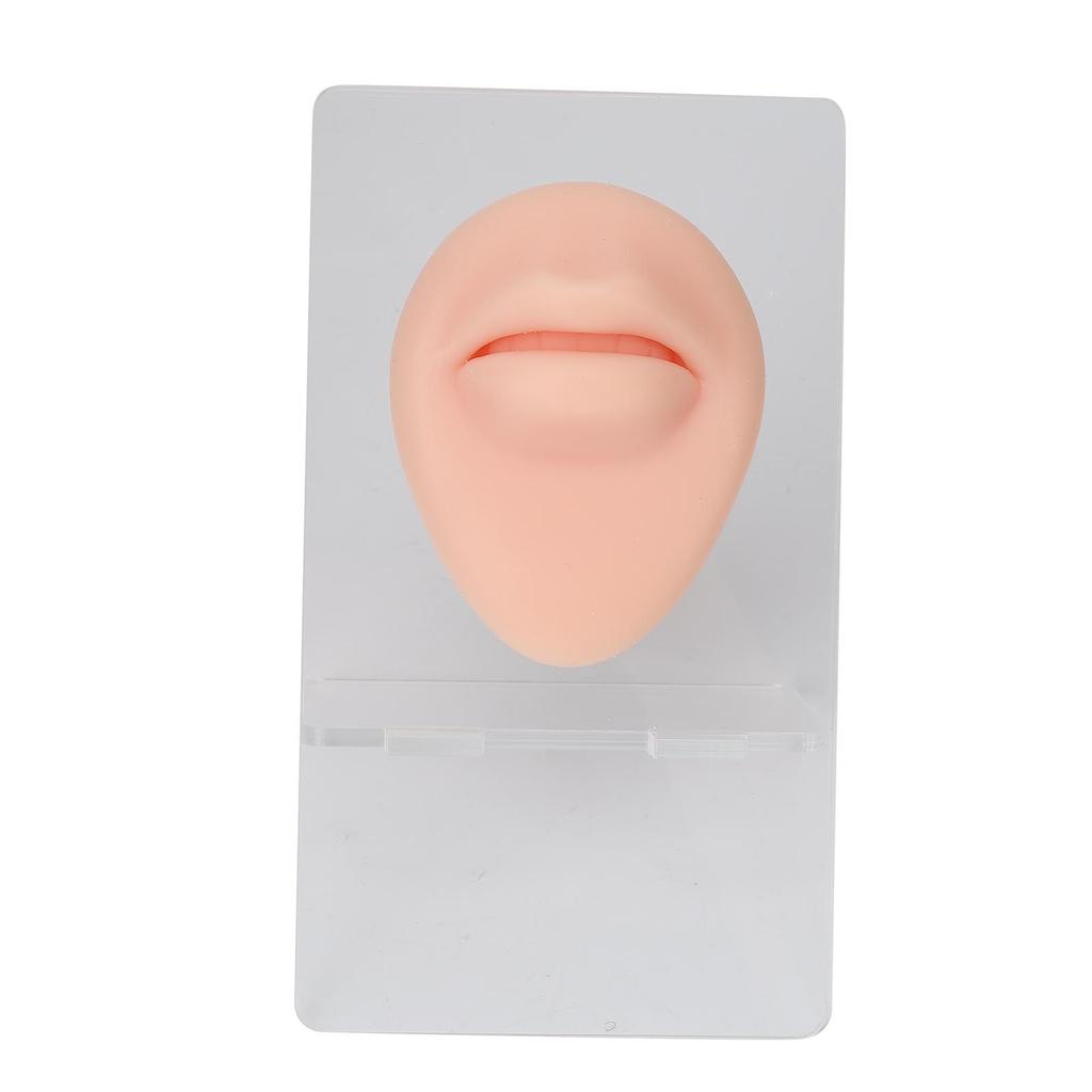 Silicone Lips Model 3D High Simulation Lifelike Elastic Lip Piercing Tattoo Practice Fake Lip Model for Training Light
