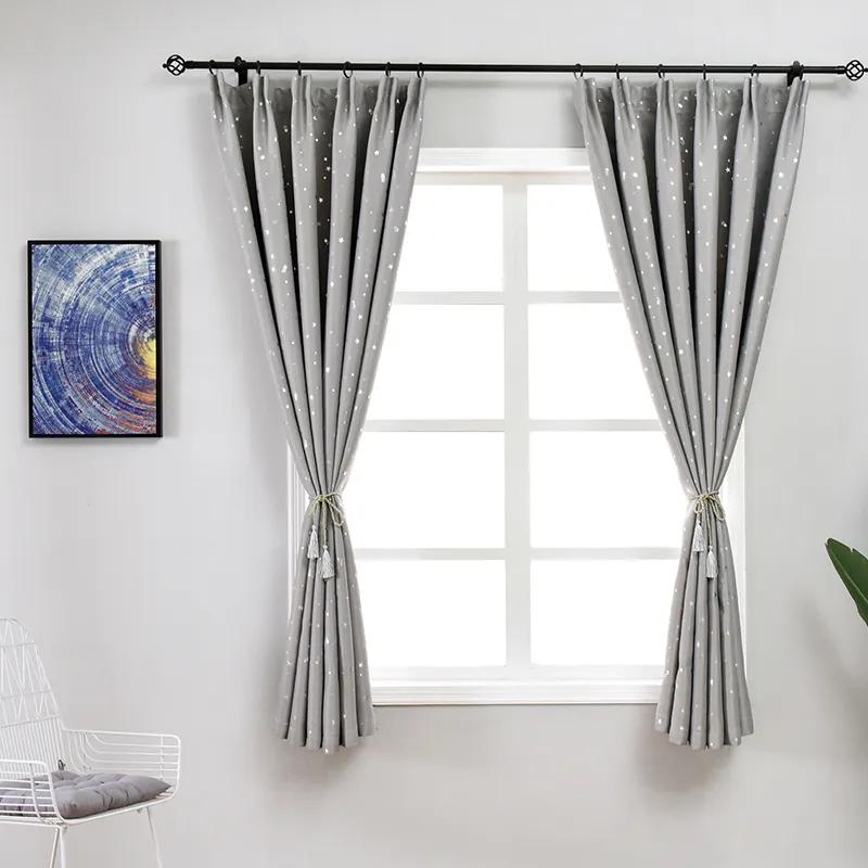 WTEMPO 2PCS Roman Modern Semi-Blackout Curtain Embroidered Dream Star Curtains Kitchen Window Bedroom Curtains Home Decoration