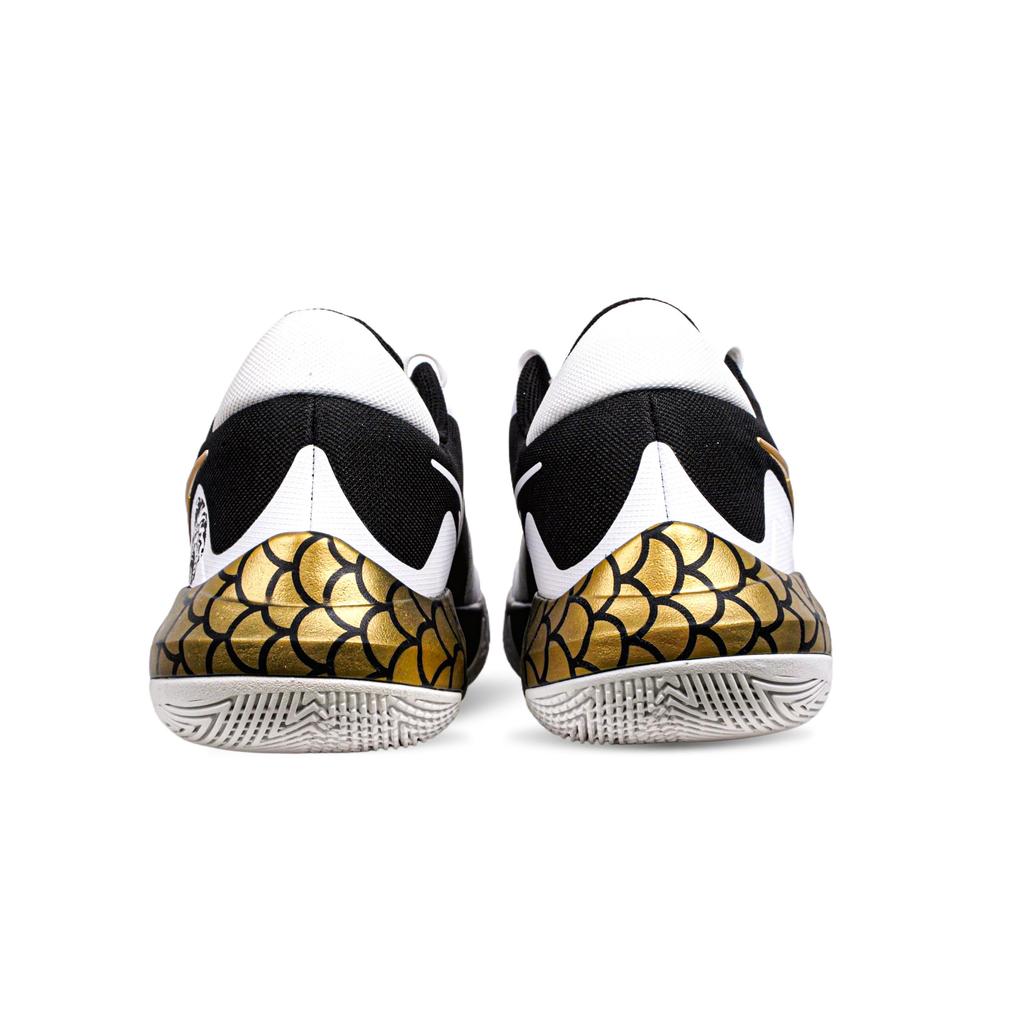 Nike Precision 6 Slip Resistant Abrasion Resistant Low top Basketball Shoes Men's Black Gold DD9535-007(Team71-)