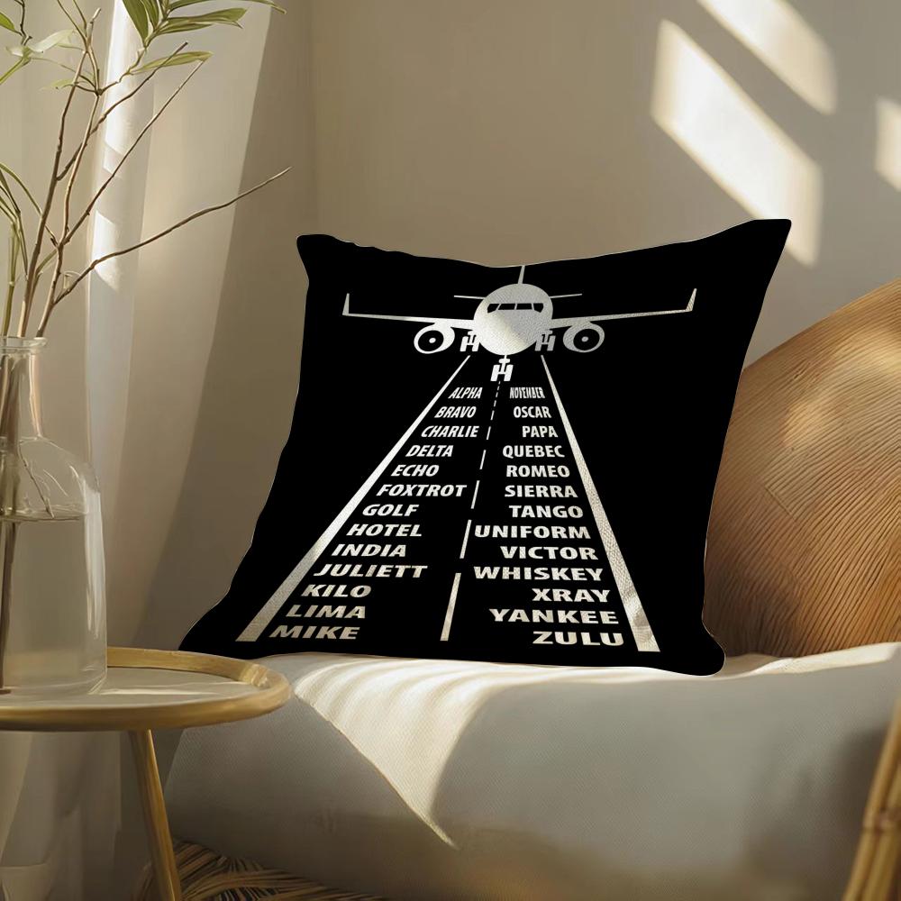 Pinyinletterflightgiftaireraftpilot Pillow Case Pillowcase, Double-Sided Printed, Sofa Cushion, Bedroom Headboard