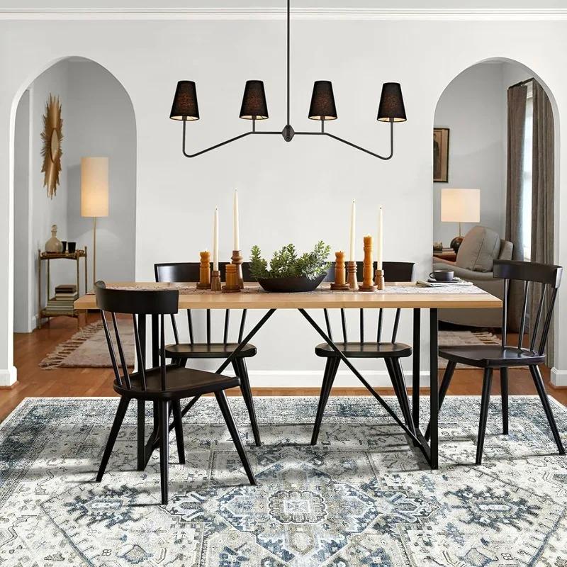 Vintage Klassischer Boho Bereichsteppich Wohnzimmer Schlafzimmer Küche Balkon Flur Eingang Teppiche Rutschfest Schmutzabweisend Waschbare Matte