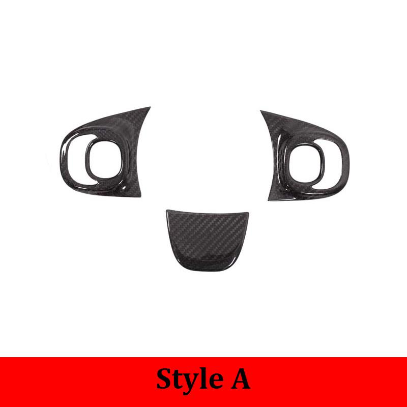 For Fiat 500 2016-2025 2026 Real Carbon Fiber Car Steering Wheel Button Frame Panel Cover Trim Sticker Car Accessories