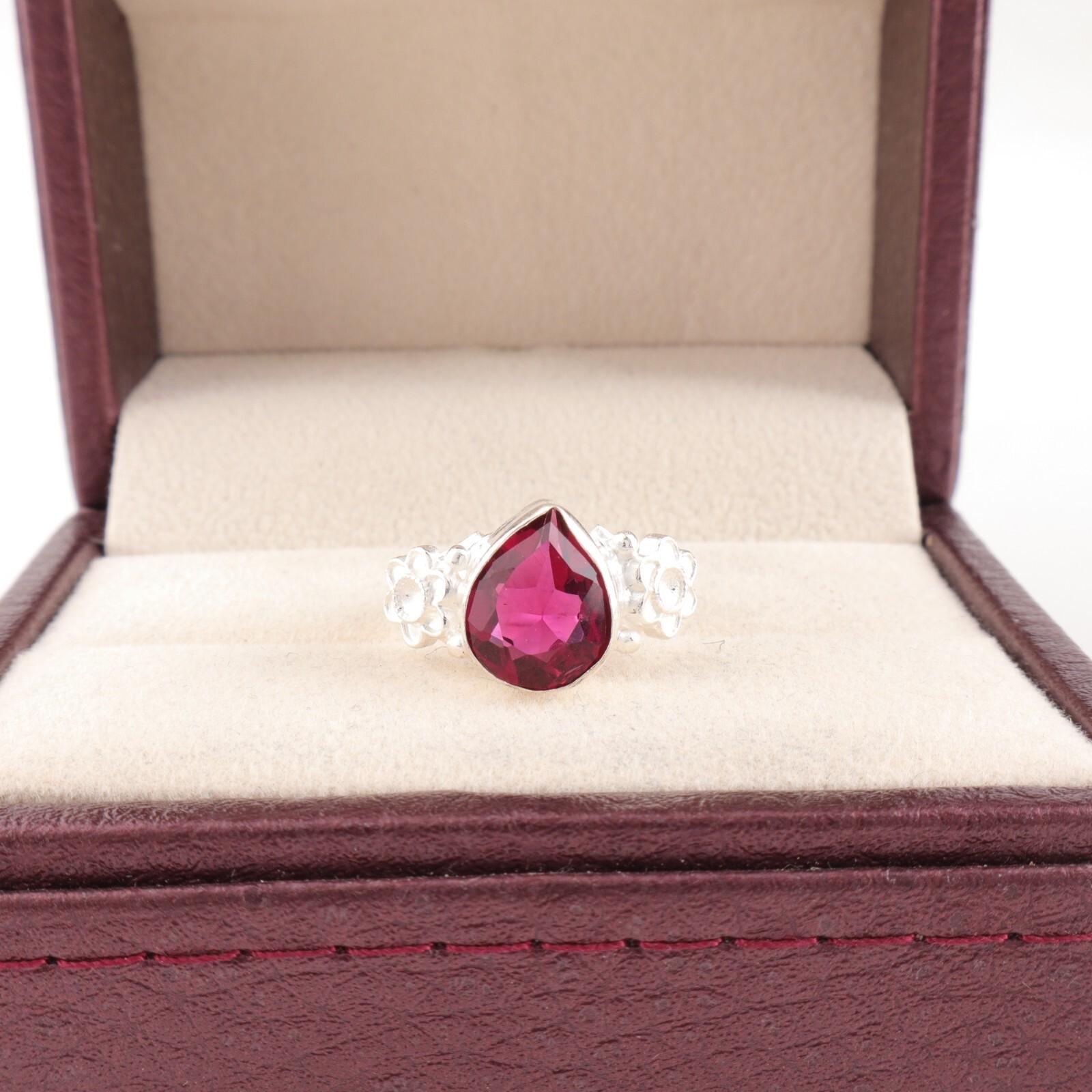 

Розовый Рубеллит Драгоценный Камень 925 Стерлинговое Серебро Ювелирные Изделия Кольцо Ручной Работы Подарок для Мамы RR-59-6 11