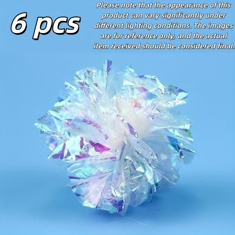 6pcs Crinkle Paper Ball Squeaky Toys Indoor Cat Crinkle Paper Balls Kitten Interactive Play Toys Chasing Training Kitten Toys