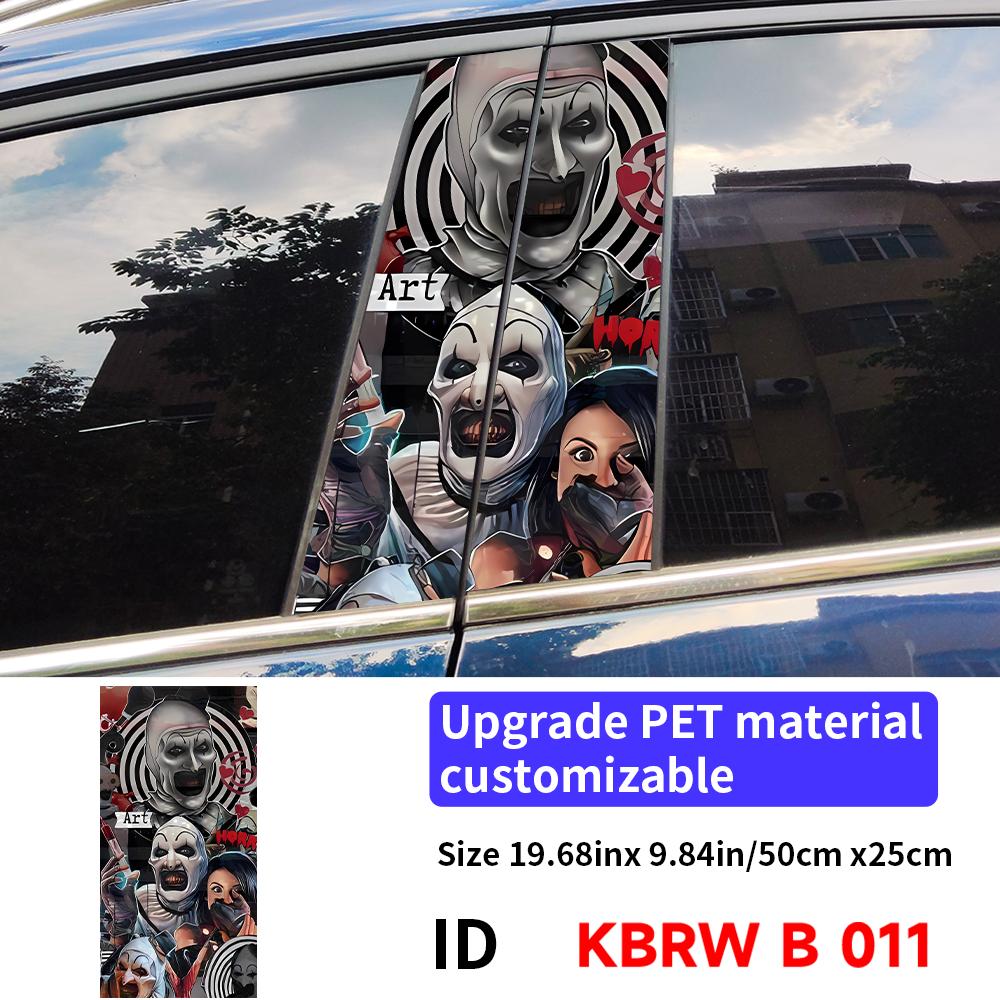 Adesivi per Auto Personaggi Horror Fantasma Halloween Montante B Auto Copertura Decorativa Impermeabile Graffi Portiere Auto Montante Parasole Decalcomanie