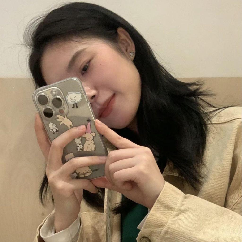 Doodle Puppy Kitten Drop-Proof Transparent Phone Case for Apple 15/14 Pro Max, 13/12 Pro, XR