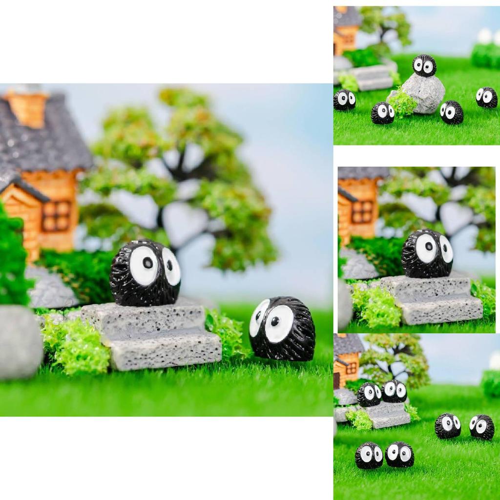 Harz Miniatur Moos Sukkulenten Landschaft Dekor Schwarzer Kohlenstaub Elf Cartoon Stil DIY Ornament