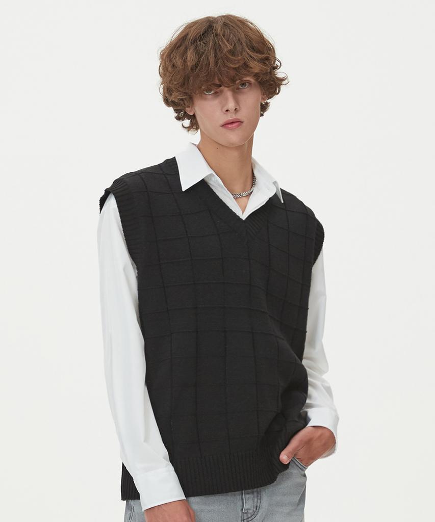 Blond9 Block Link Knit Vest_Black