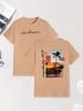 Summer 100 Pure Cotton Unisexs Casual Fashion Los Angeles Landscape Pattern Printed Loose Round Neck Short Sleeved Tshirt Top